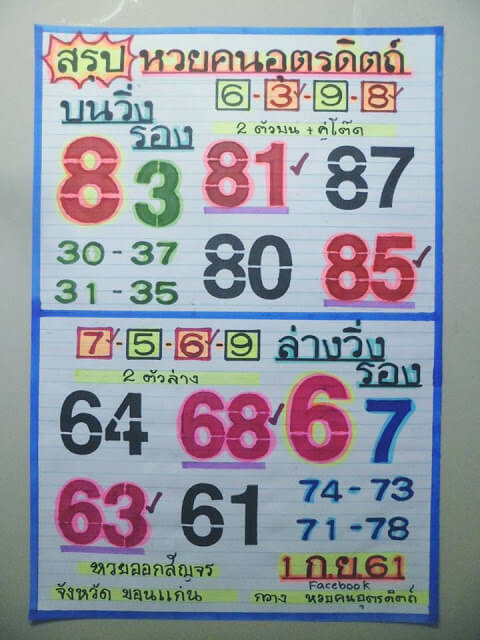 หวยคนอุตรดิตถ์1/9/61