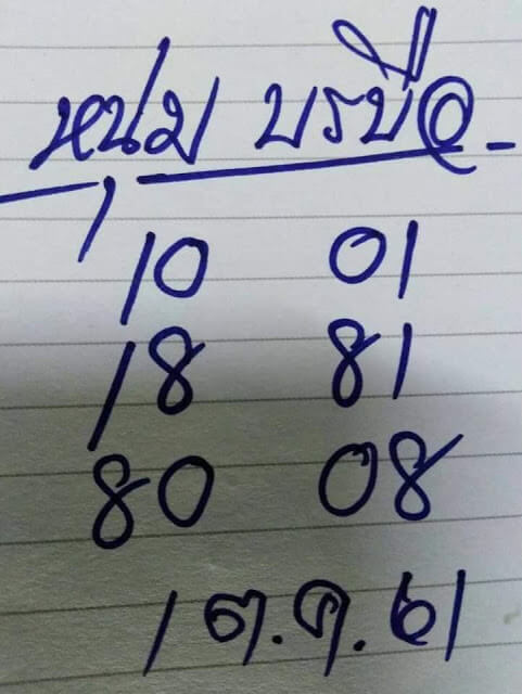 หวยหนุ่มบรบือ1/10/61