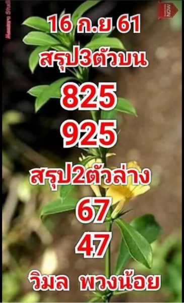 เลขสามตัวบน16/9/61