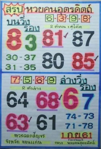 หวยคนอุตรดิตถ์16/9/61