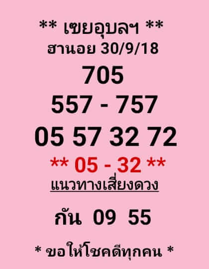 หวย ฮานอย 30/9/61