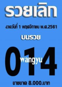 หวยรวยเลิก1/11/61