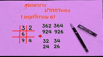 หวยปากกาแดง1/11/61