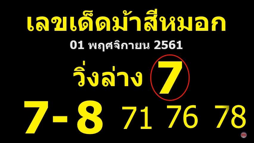 เลขเด็ดม้าสีหมอก1/11/61