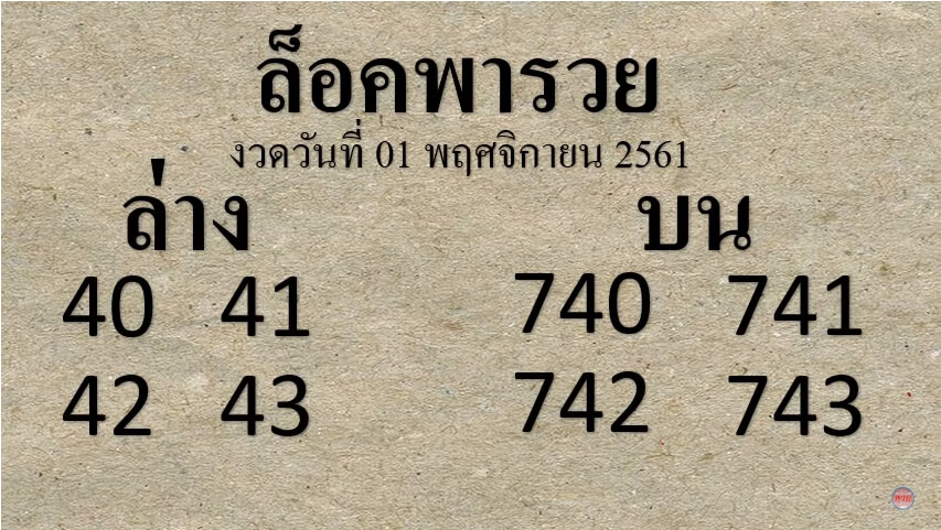 หวยล็อคพารวย1/11/61