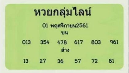 หวยกลุ่มไลน์1/11/61