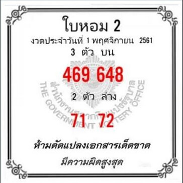 หวยใบหอม1/11/61