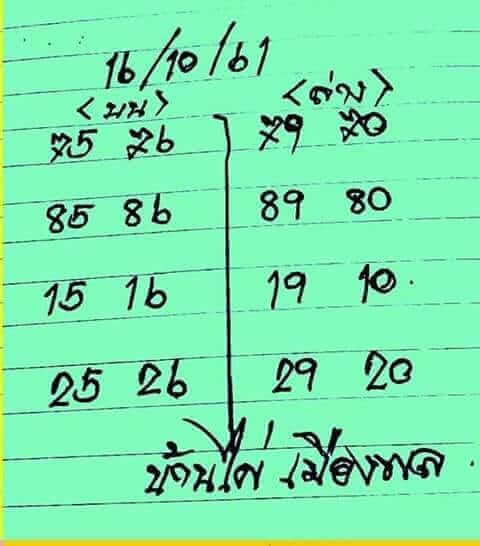 หวยบ้านไผ่เมืองพล16/10/61