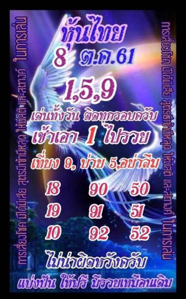 รวมชุดหวยหุ้นแม่นๆ8/10/61 13