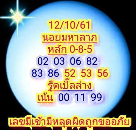 สูตรหวยฮานอย12/10/61