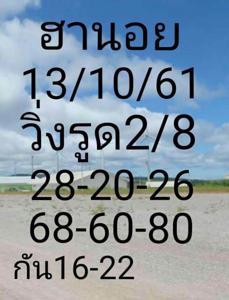 สูตรหวยฮานอย 13/10/61