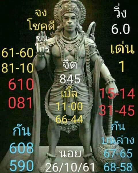 สูตรหวยฮานอย26/10/61