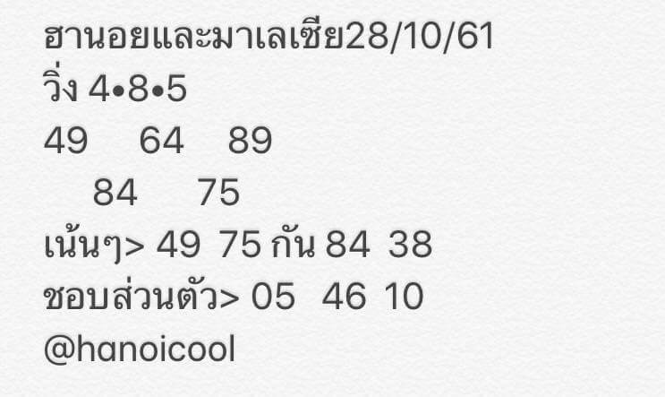 หวย ฮานอย วัน นี้ ออก ตัว ไหน ล่าสุด 28/10/61