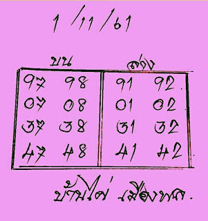 หวยบ้านไผ่ เมืองพล1/11/61