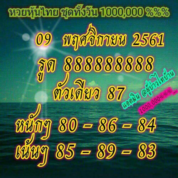 หวยหุ้นแม่น9/11/61 7