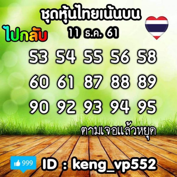 หวยหุ้นช่องตลาดวันนี้ 11/12/61