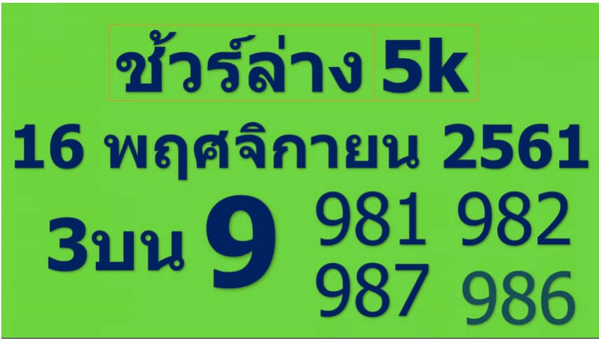 หวยชัวร์ล่าง5k 