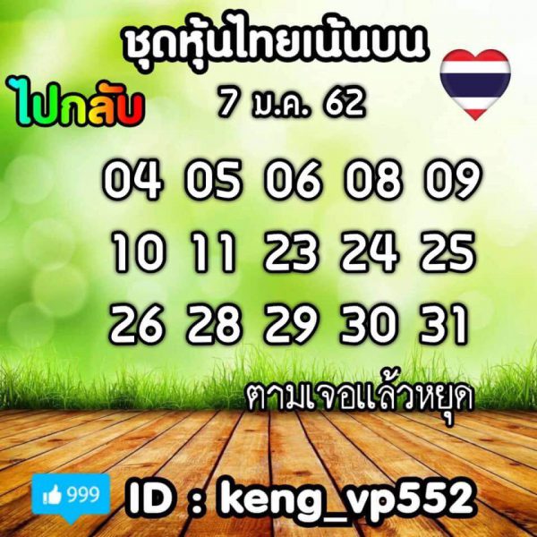 สูตรหวยหุ้น 07/01/61