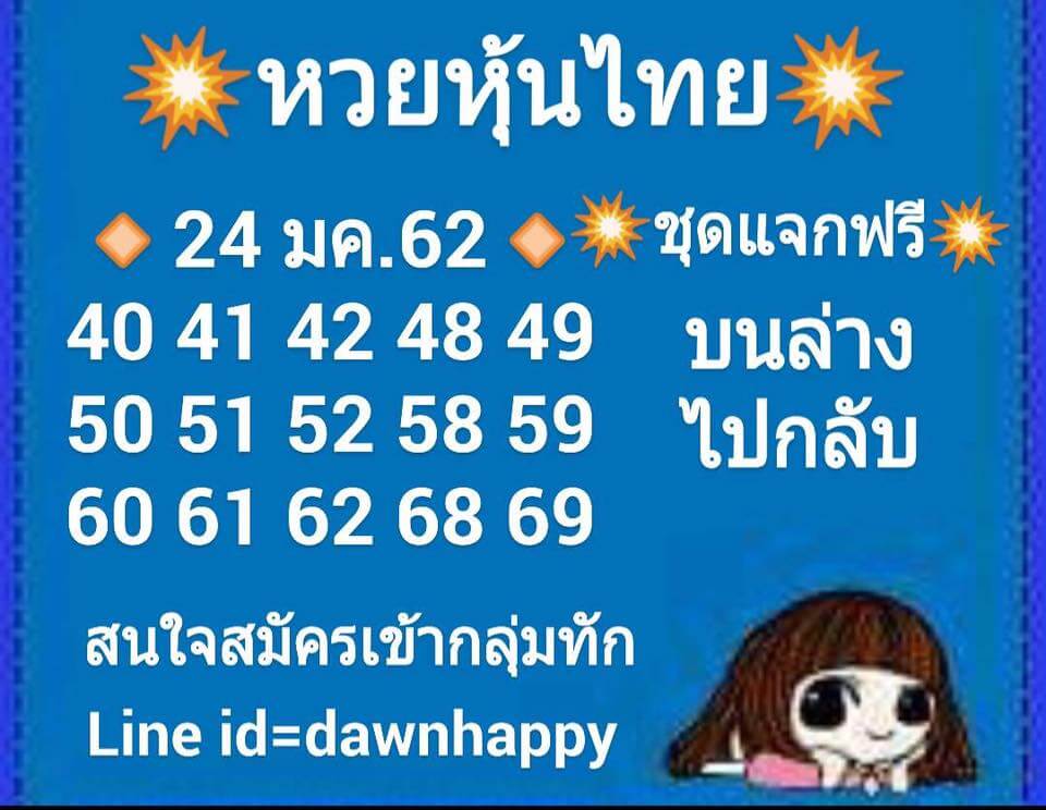 หวย หุ้น แม่น หวยหุ้น 21/1/62