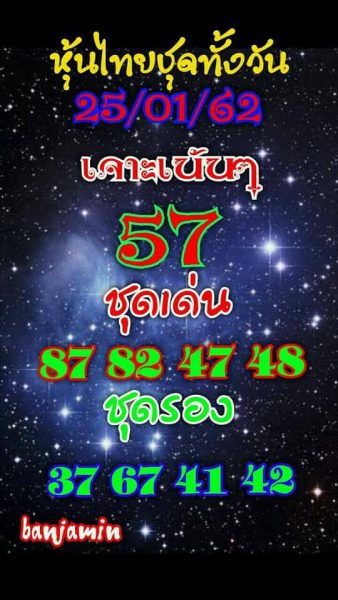 ชมรมคนรักหวยหุ้น หวยหุ้น 25/1/62