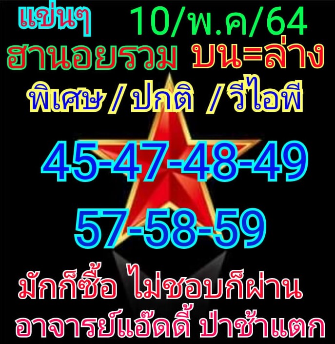 หวยฮานอย 10/5/64 ชุดที่ 6