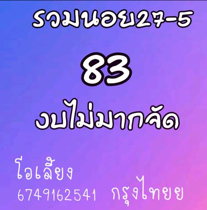 หวยฮานอย 27/5/64 ชุดที่ 8