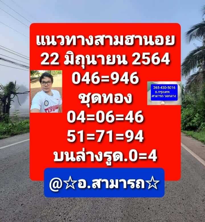 หวยฮานอย 22/6/64 ชุด 2