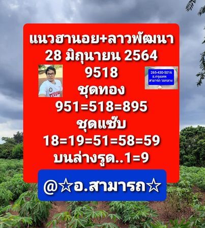 หวยฮานอย 28/6/64 ชุดที่ 4