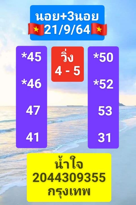 หวยฮานอย 21/9/64 ชุดที่ 3