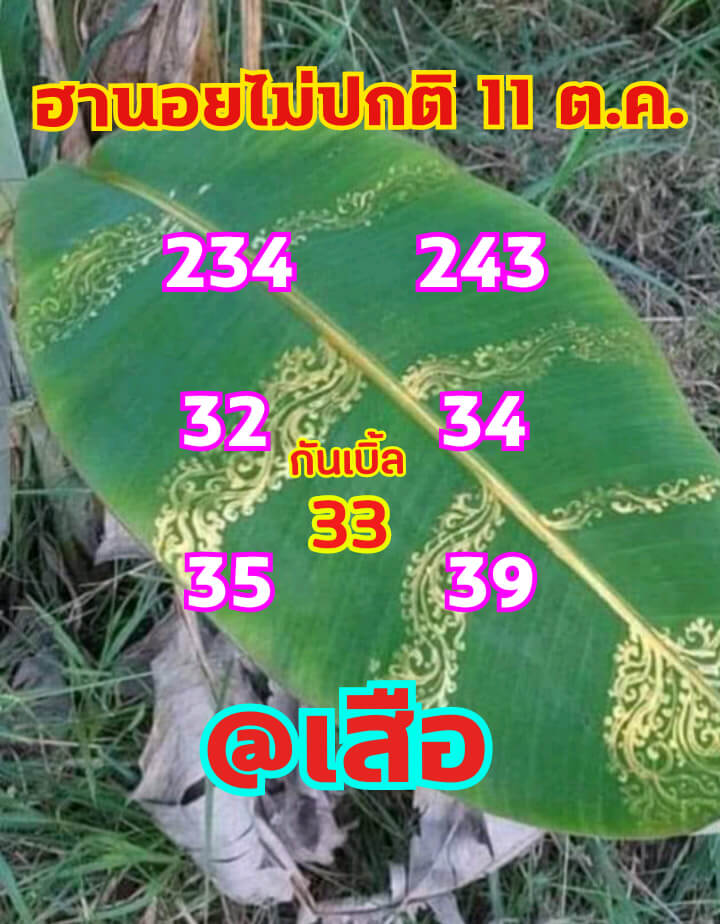 หวยฮานอย 11/10/64 ชุดที่ 9