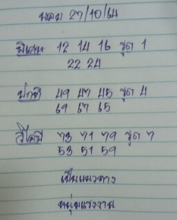 หวยฮานอย 27/10/64 ชุดที่ 10