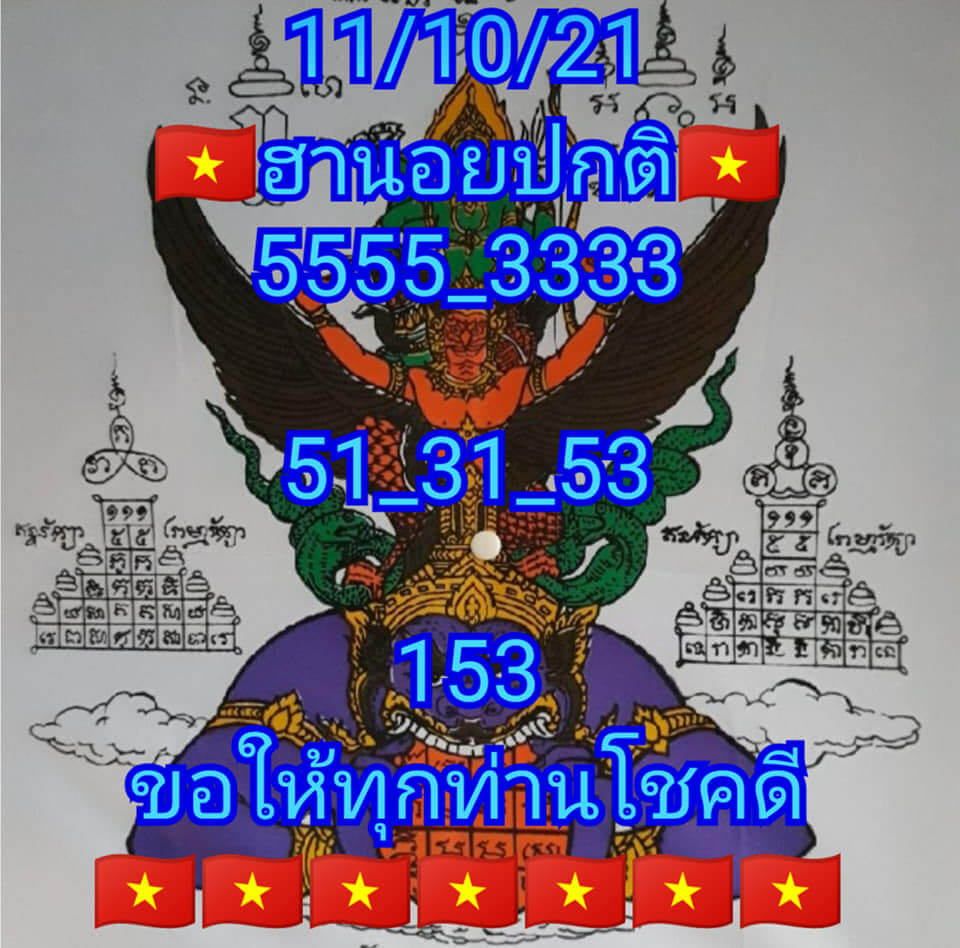หวยฮานอย 11/10/64 ชุดที่ 4