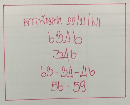หวยลาว 22/11/64 ชุดที่ 9