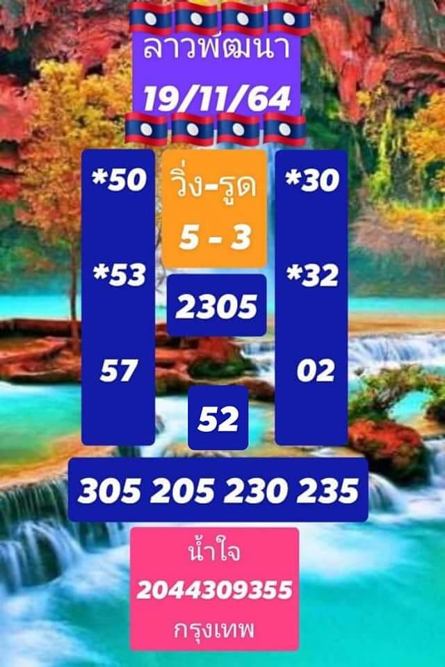 หวยลาว 19/11/64 ชุดที่ 3