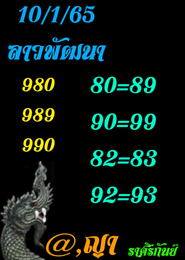 หวยลาว 10/1/65 ชุดที่ 10
