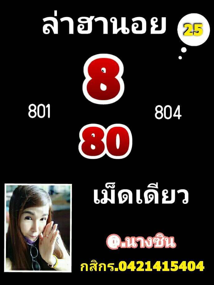 หวยฮานอย 25/4/65 ชุดที่ 7
