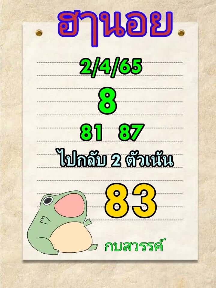 หวยฮานอย 2/4/65 ชุดที่ 6