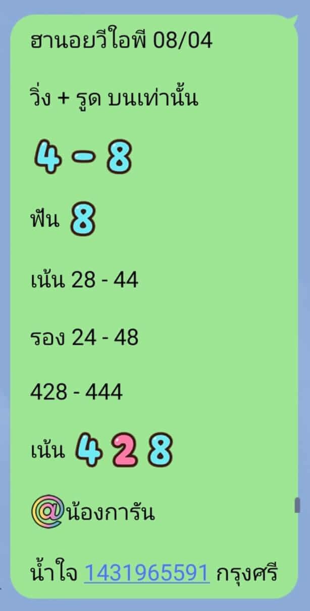 หวยฮานอย 8/4/65 ชุดที่ 2