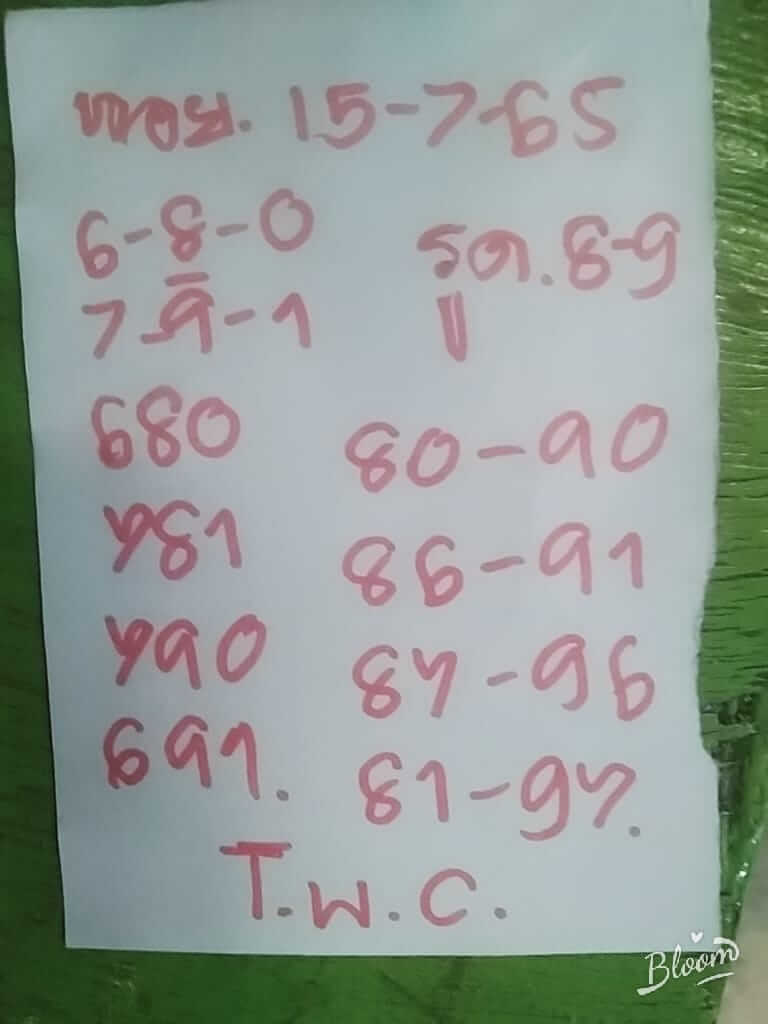 หวยฮานอย 15/7/65 ชุดที่ 10