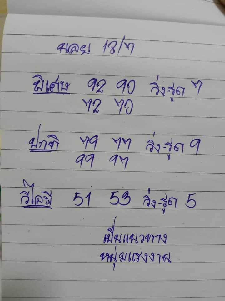 หวยฮานอย 18/7/65 ชุดที่ 5