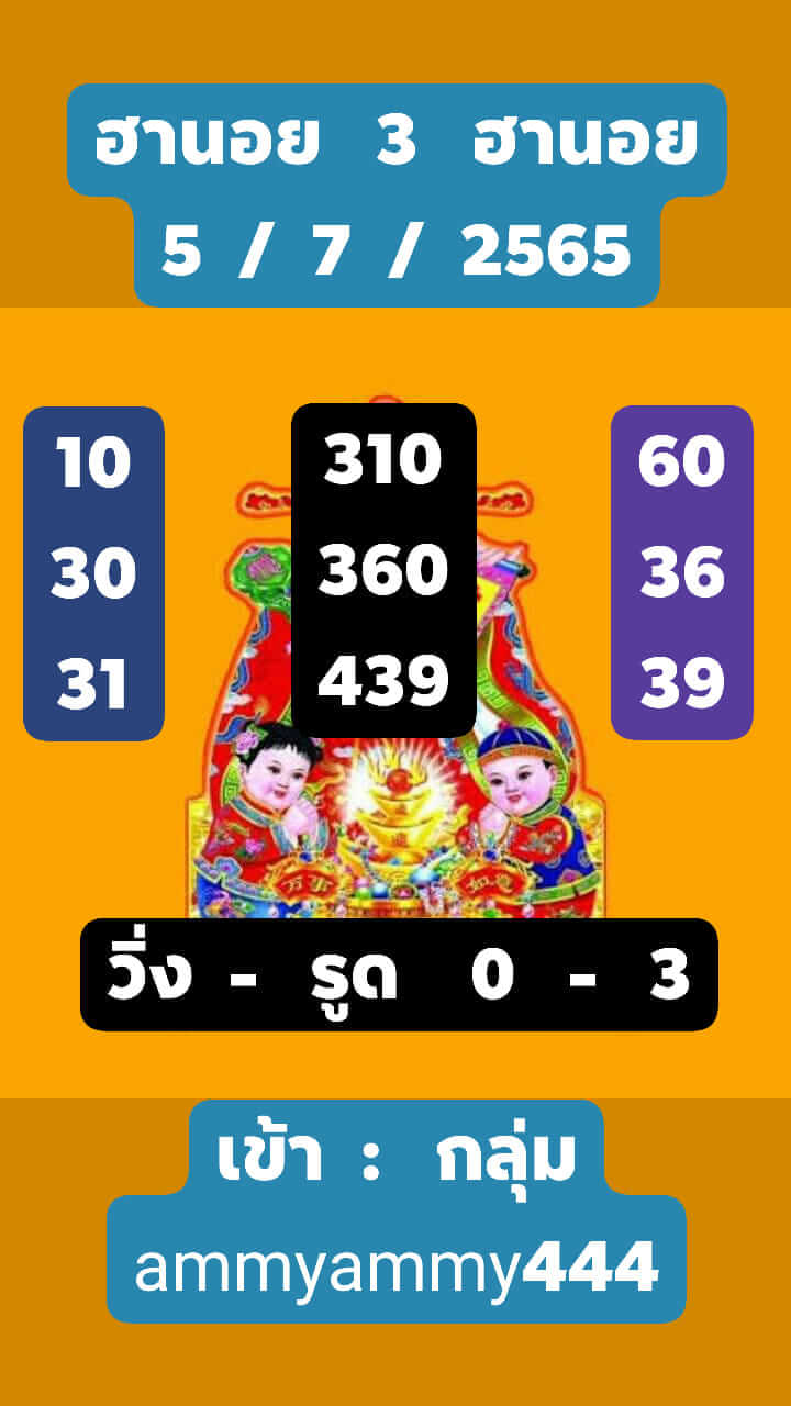 หวยฮานอย 5/7/65 ชุดที่ 3