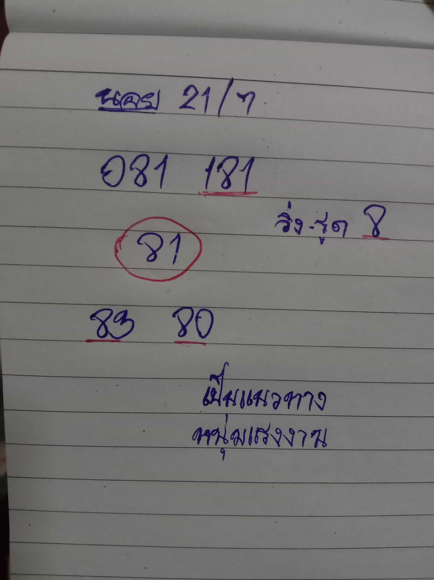 หวยฮานอย 21/7/65 ชุดที่ 3