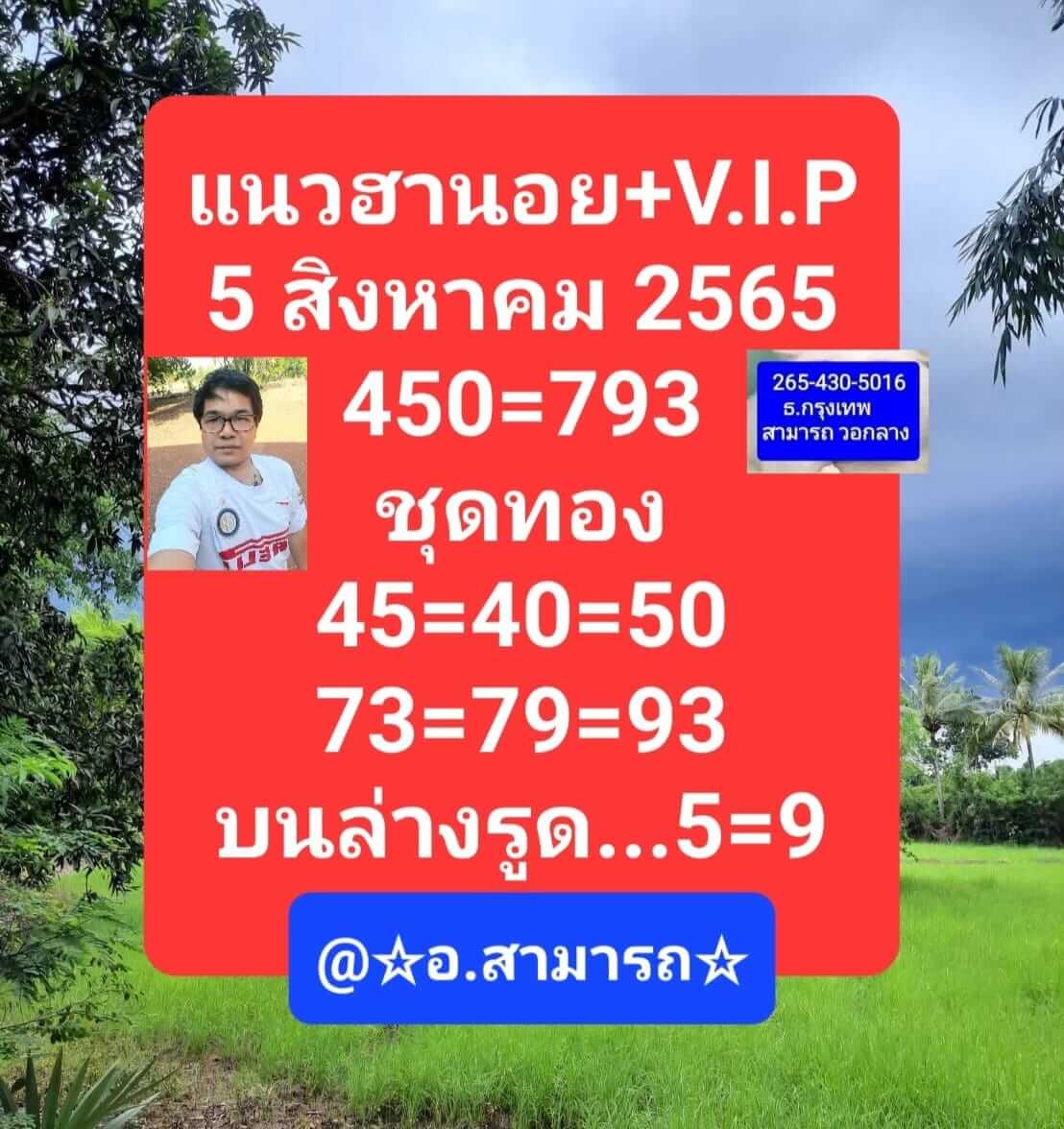 หวยฮานอย 5/8/65 ชุดที่ 7