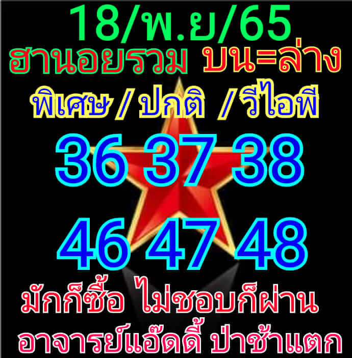 หวยฮานอย 18/11/65 ชุดที่ 2
