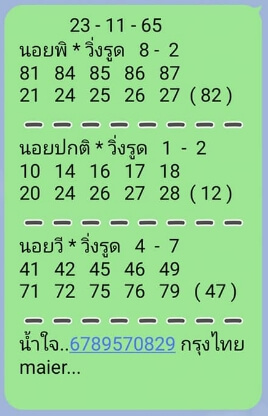 หวยฮานอย 23/11/65 ชุดที่ 3