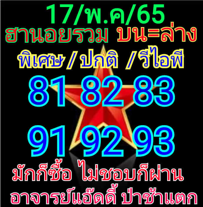 หวยฮานอย 17/11/65 ชุดที่ 7