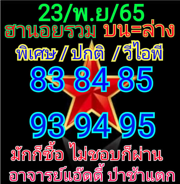 หวยฮานอย 23/11/65 ชุดที่ 7