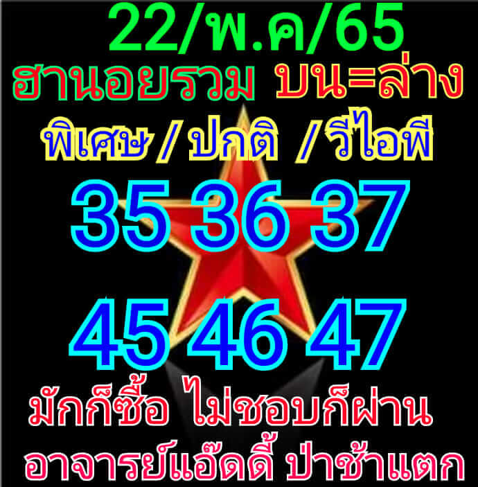 หวยฮานอย 22/11/65 ชุดที่ 1