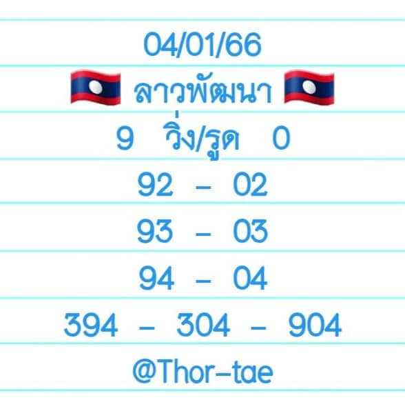 หวยลาว 4/1/66 ชุดที่ 10