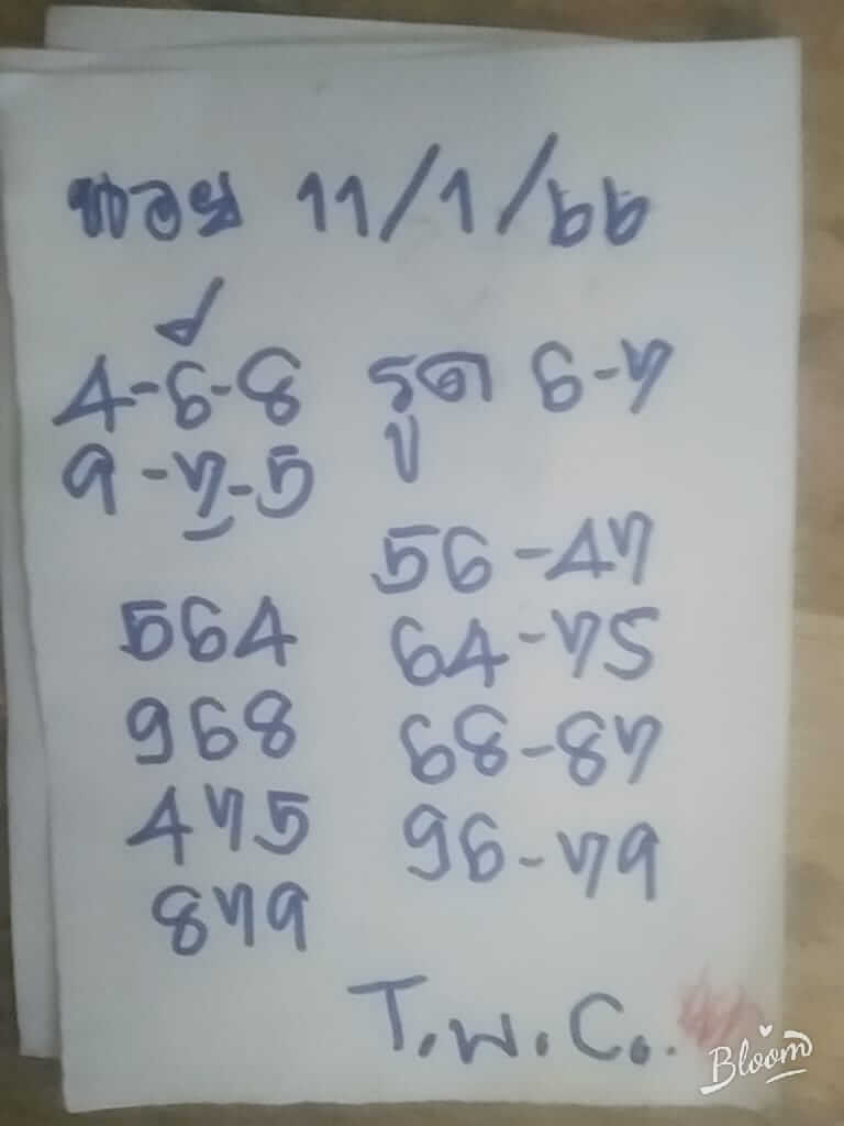 หวยฮานอย 11/1/66 ชุดที่ 9